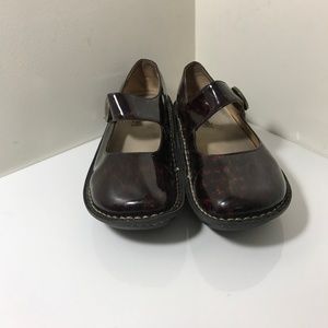 ALEGRIA Paloma brown leopard patent Mary Jane shoe